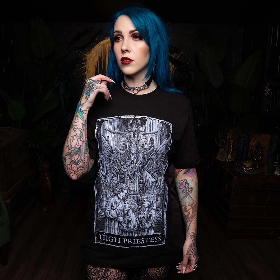 High Priestess Tarot Card T-Shirt – Mortus Viventi